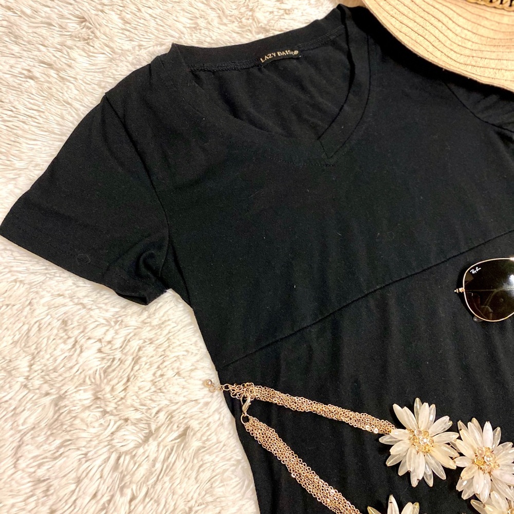 Black V-neck T-shirt (fits like XS)